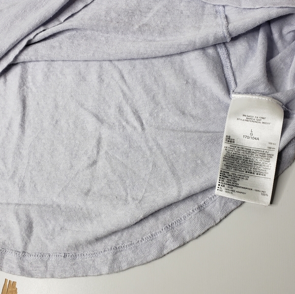 Gap Design & Crafted Linen Seam Detail Coastal Grandma Beachy Matter Flowy Top - Picture 7 of 13